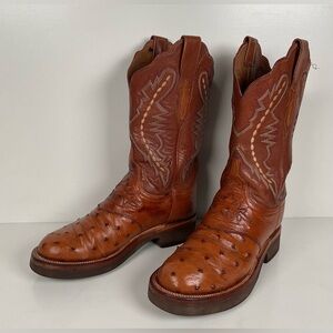 Lucchese 2000 Ostrich Quill Roper Boots | Crepe Sole | Exotic | Women’s 7.5 C